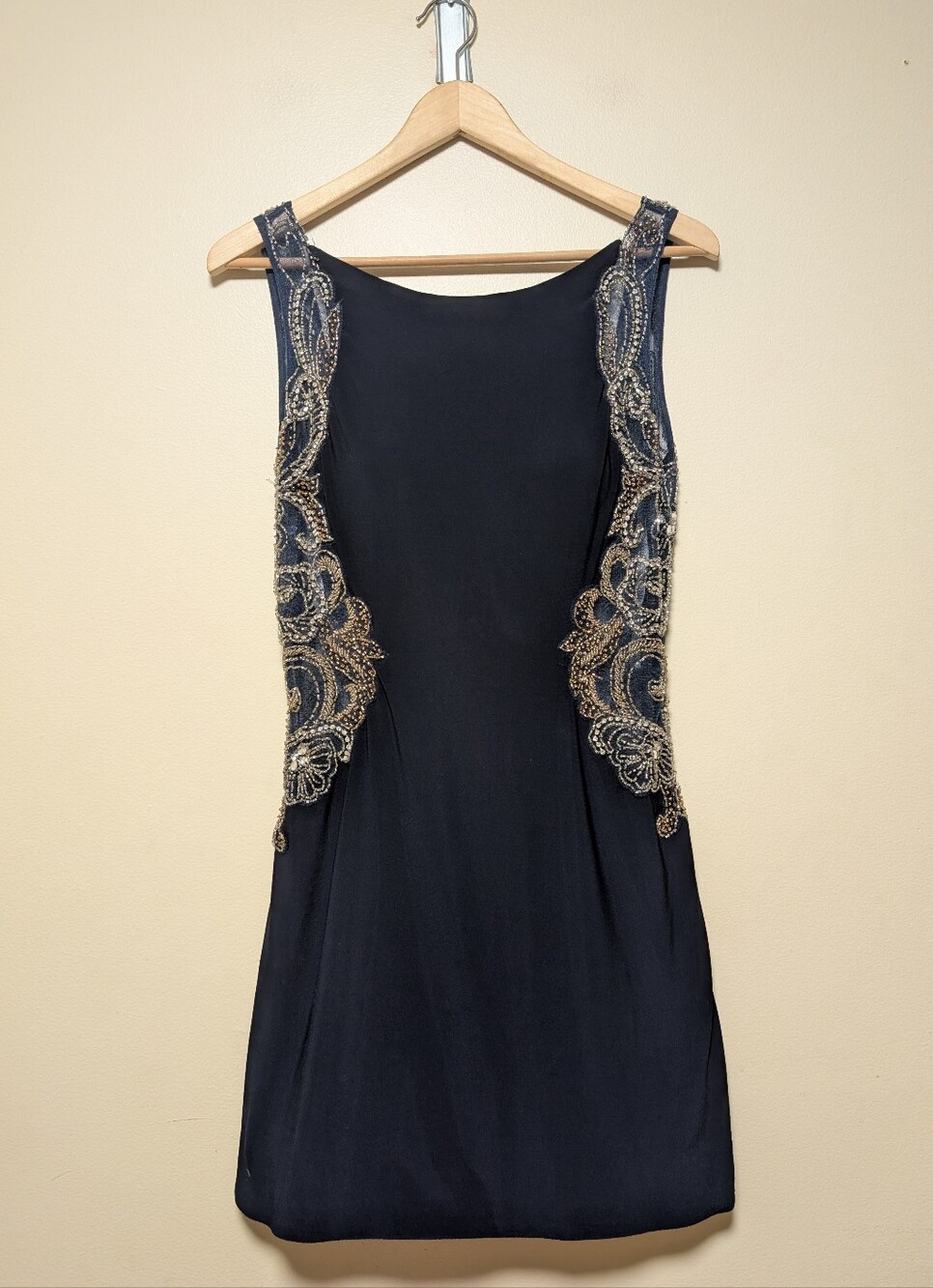 iNtrigue by Blush Navy Beaded Cocktail Dress Size 12 Formal Party